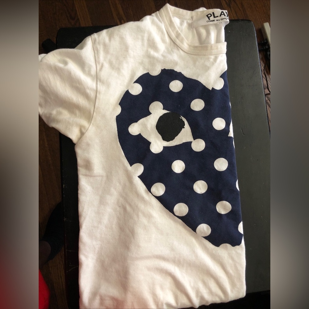 comme des garcon PLAY polka dot heart t-shirt ‘white’